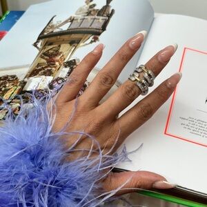 Seba Gold-Tone Pave Link Chain Ring - Bold Statement Jewelry